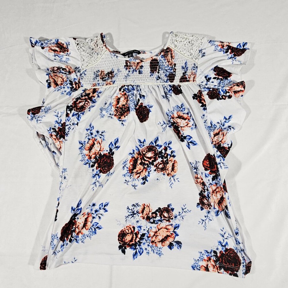Zac & Rachel Womens Floral Printed Blouse Size 2X - Picture 4 of 9